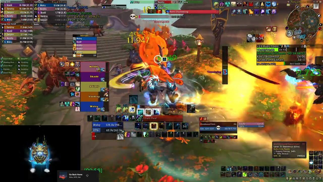 Ruby Life Pools M+23, Resto Shaman (Fortified, Bolstering, Storming)