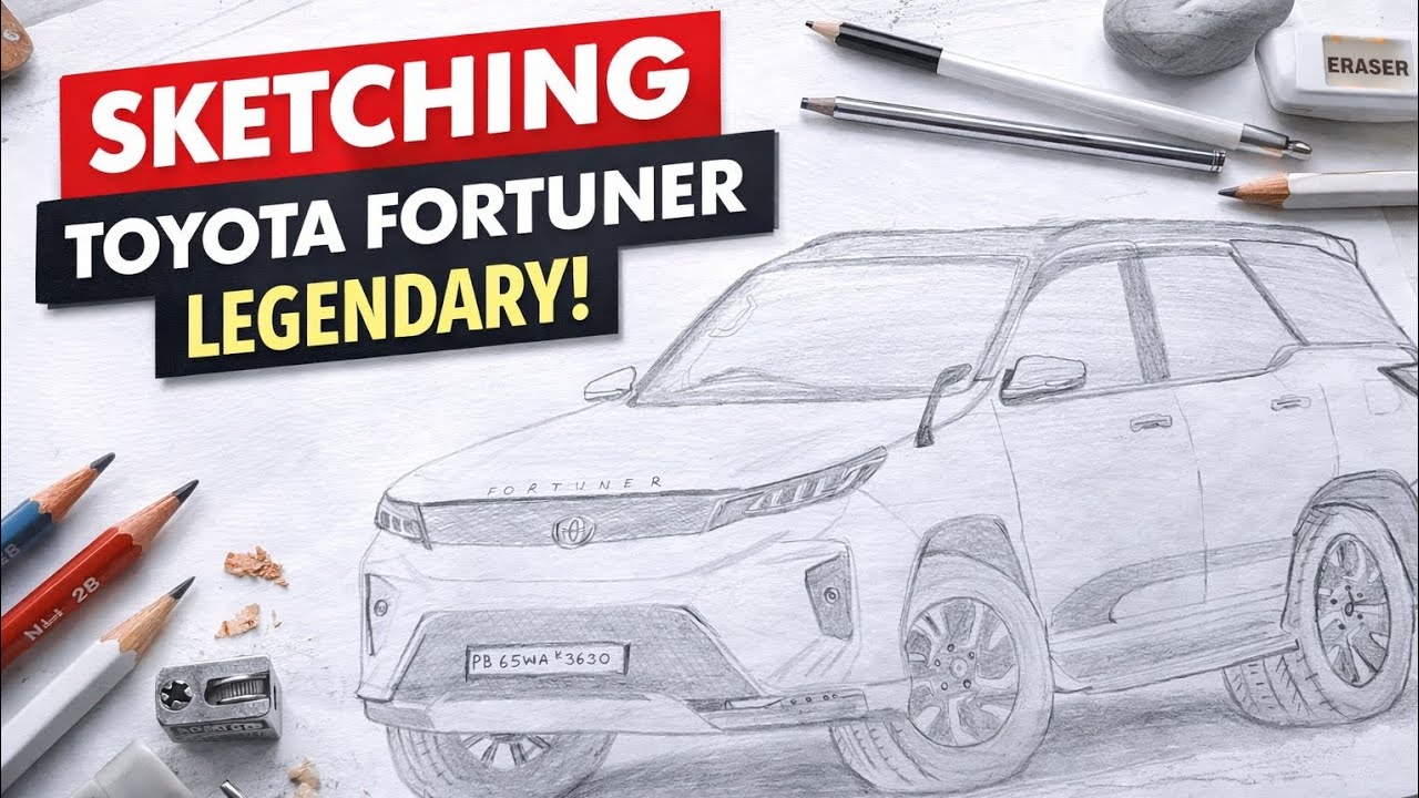 Toyota Fortuner legendary sketching ✏️🔥🔥 step by step 