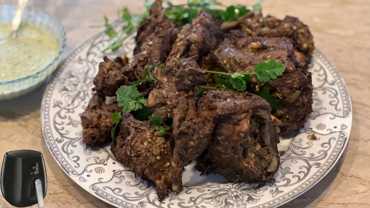 Tandoori mutton chops in an airfryer