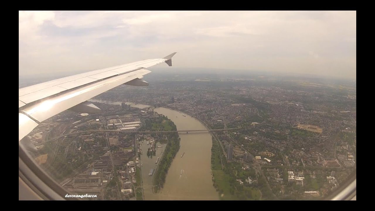 Landing in Cologne/Bonn with City-View - Germanwings A319 D-AGWH