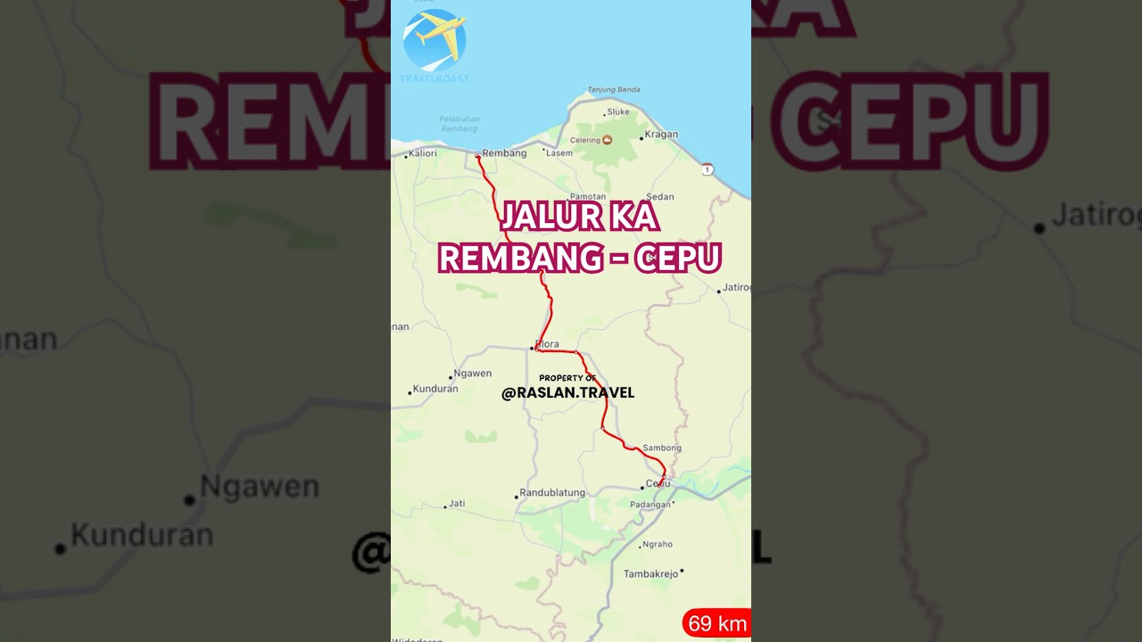 RUTE JALUR KERETA API MATI REMBANG - BLORA - CEPU KOTA
