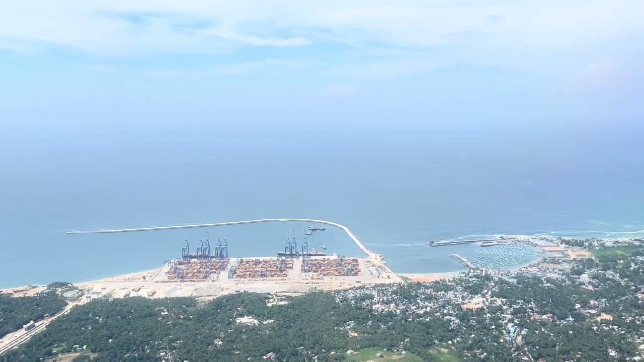 Ariel view of Vizhinjam harbour