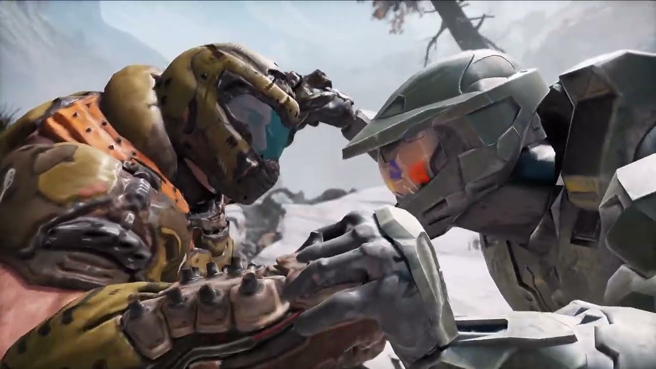 Doom Slayer против Master Chief мод God of War