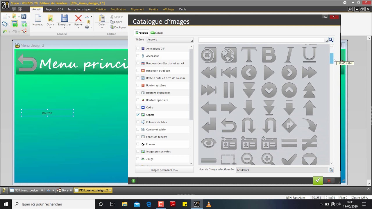 Comment réaliser un menu principal avec une animation sur Windev