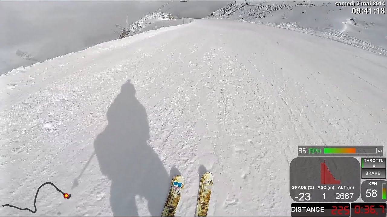 GoPro 1080 SuperView Skiing TIGNES Tuff/Bollin - 125kmh