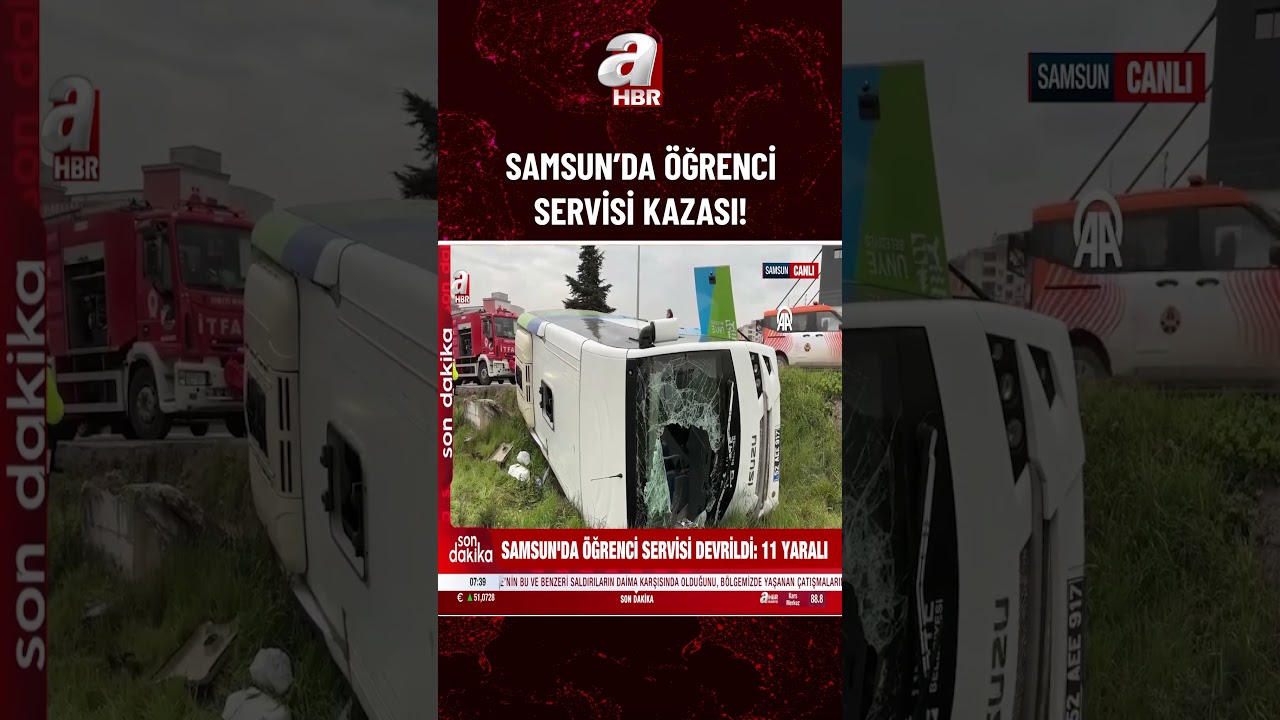 Samsun'da &ouml;ğrenci servisi devrildi: 11 yaralı! | A Haber