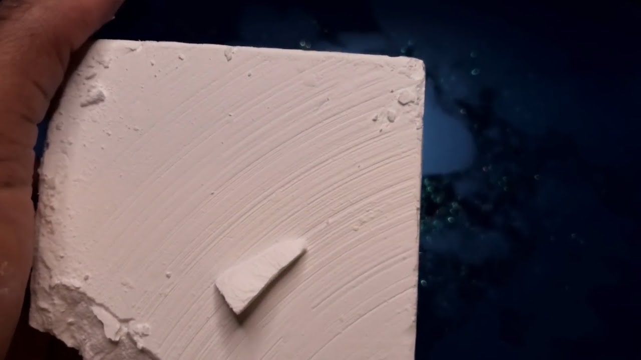 Gym Chalk Crushes into Water / Water Crumbles (and Paste Play) [Satisfying ASMR]
