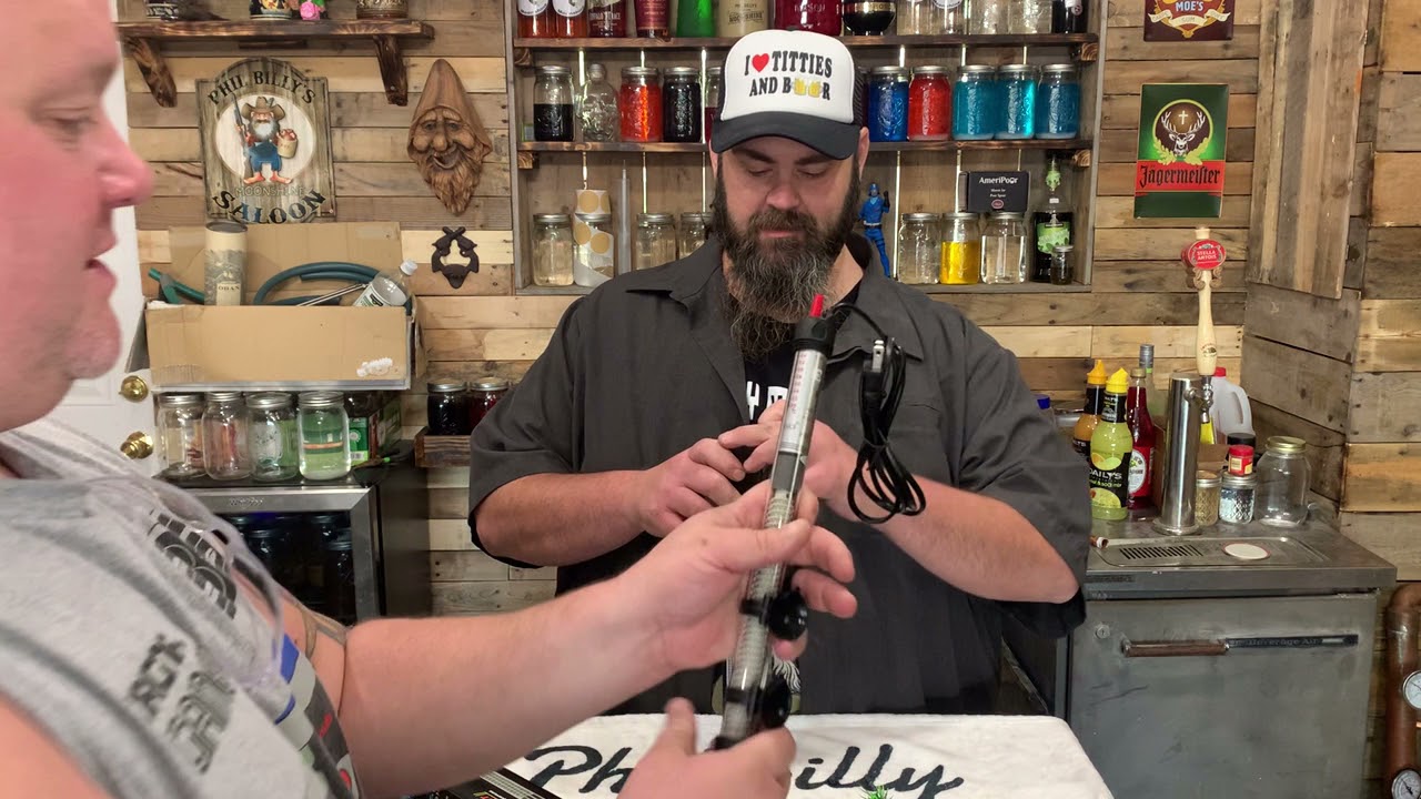 Heat your moonshine mash with an aquarium fish tank heater