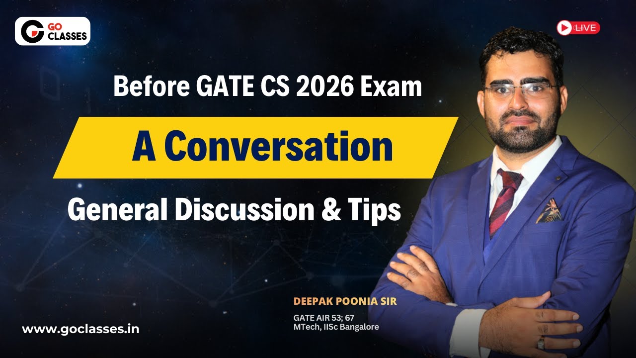 Live Talk & Conversation before GATE CS 2026 Exam - with Deepak Poonia Sir | Guidance & Tips