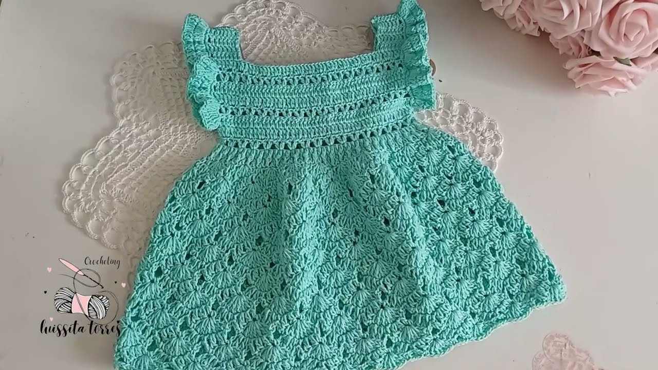 ¡SUPER! 🌿EL PATRÓN DE GANCHILLO ÚNICO, FÁCIL Y RÁPIDO DE TEJER HERMOSO VESTIDO PARA BAUTIZO BEBÉ