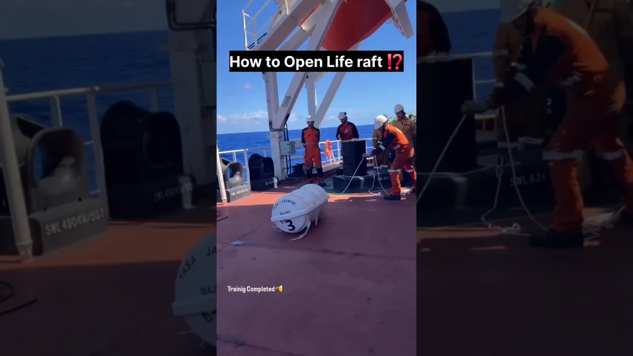 How to open life raft?#lifeatsea #ship #trending #sea #explorepage #foryou #ytshorts
