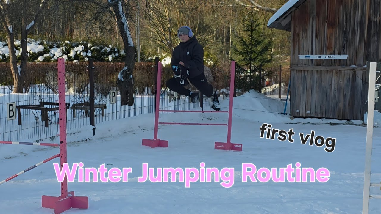 First vlog! Winter Jumping Routine with my Hobby Horse