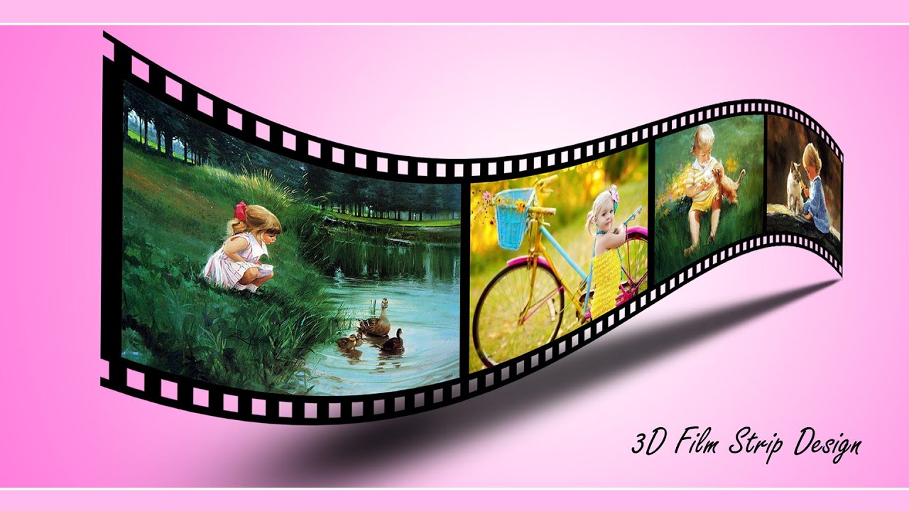 Photoshop tutorial:How to create 3D Film strip design in photoshop