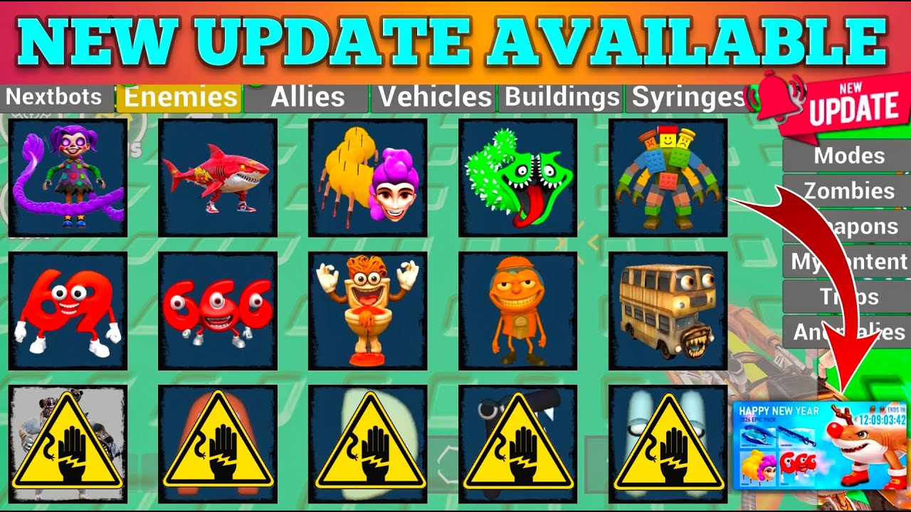 🌈Update 10.0.6 Nextbots In Playground Mod! Addon New Map Update is now available
