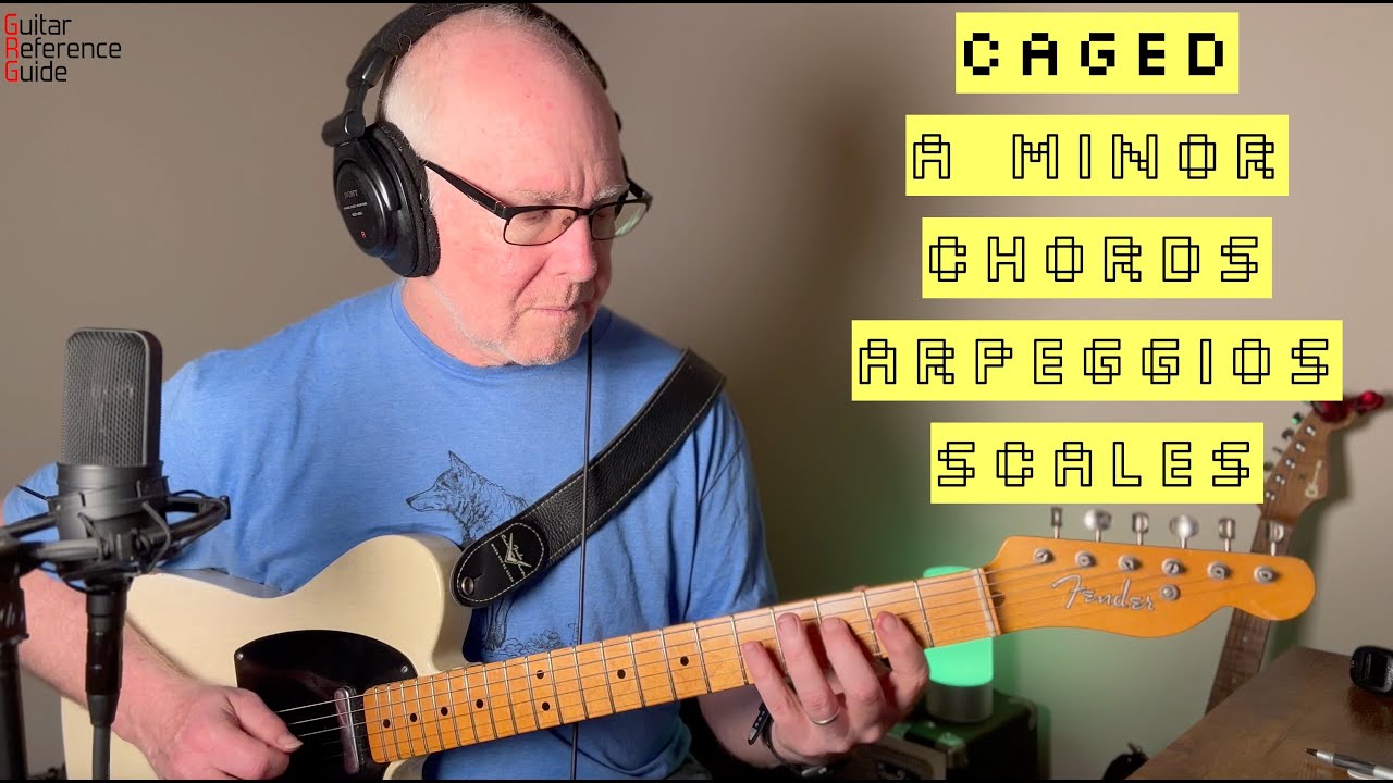 Caged A Minor Chords|Arpeggios, Pentatonic and Diatonic Scales