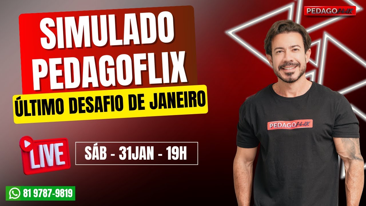 🔴 Ao vivo | Simulado Pedagoflix – Último Desafio de Janeiro