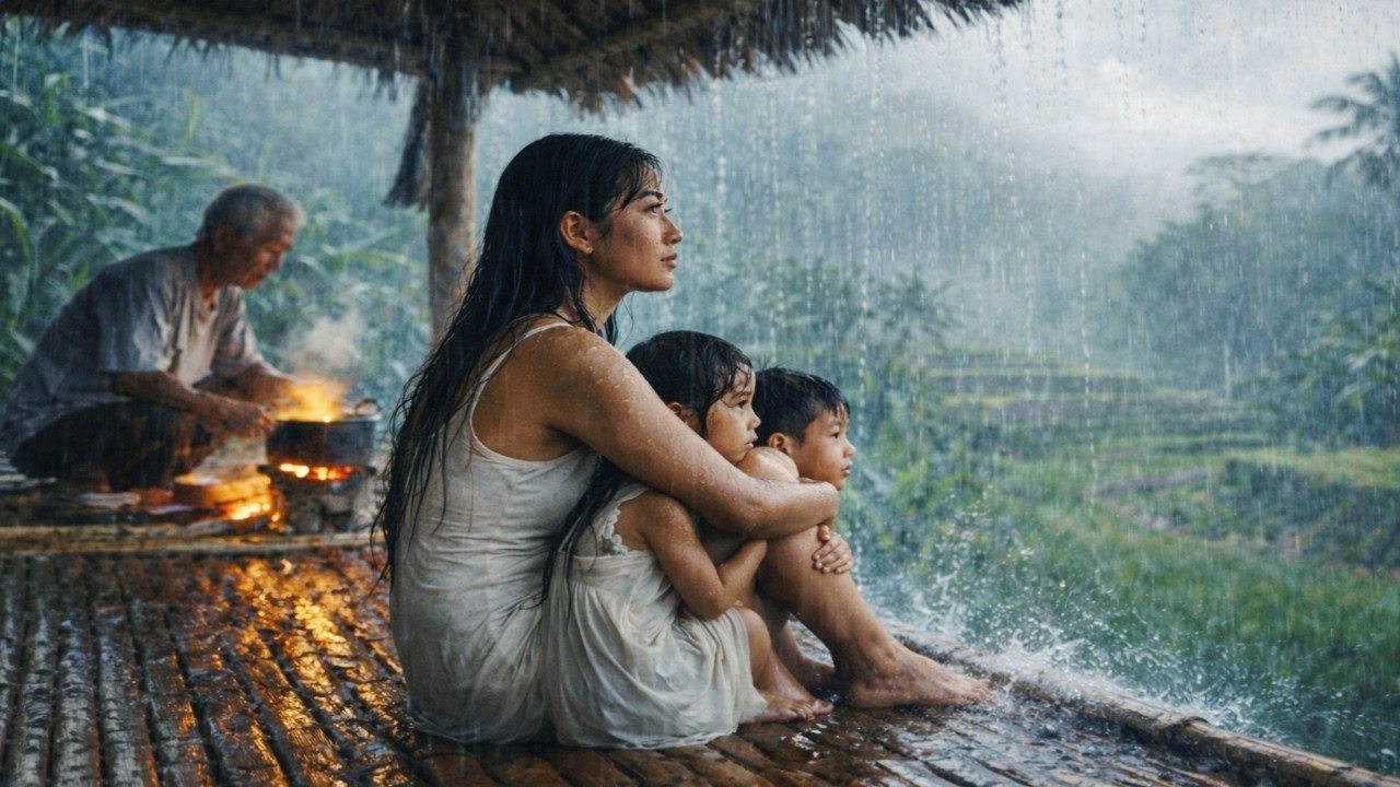 Village paradise on the cool green mountains | Walk in the rain on the beautiful, calming mountains