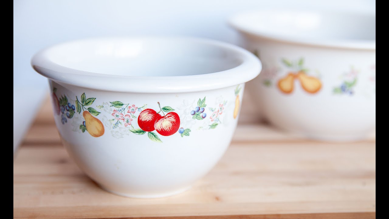 Vintage Corelle Coordinates Chutney Pattern 1 and 2 Quart Mixing Bowl Set 