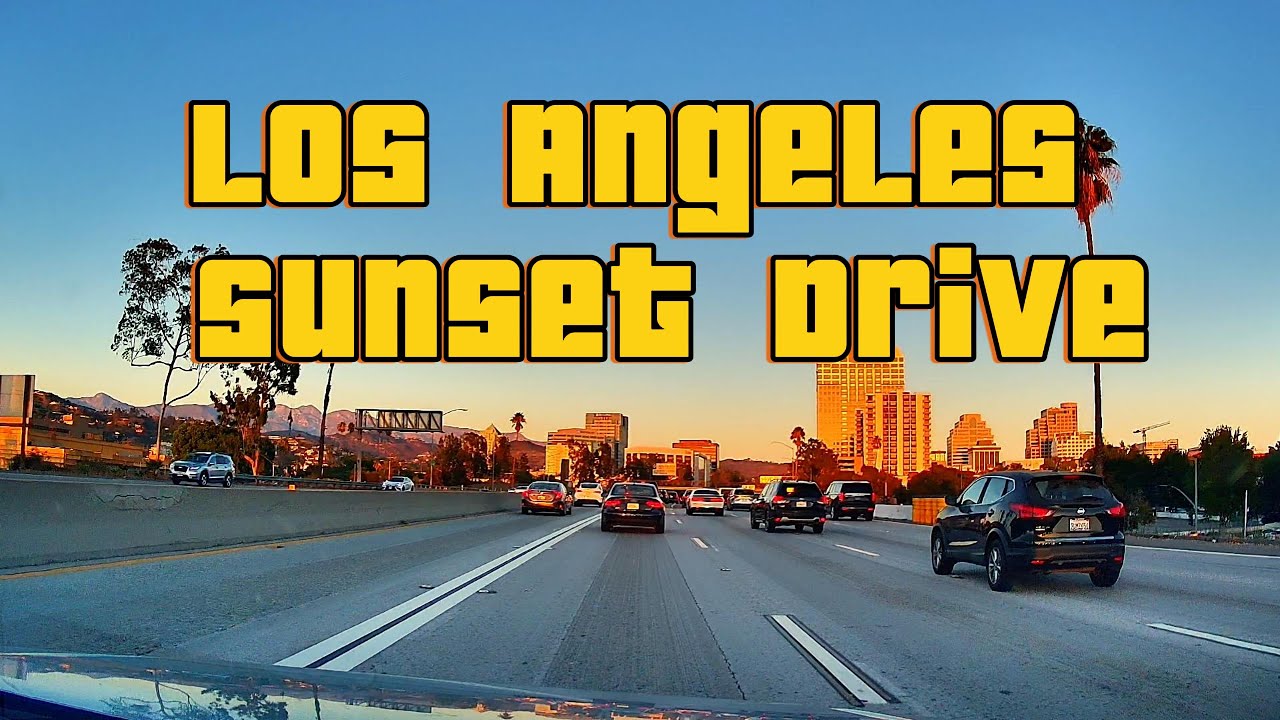 Relaxing Evening Drive Through Los Angeles — Sunset Traffic & City Lights