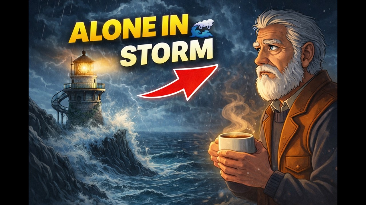 The Lighthouse Keeper’s Storm 🌊 | Cozy Ghibli Style ASMR