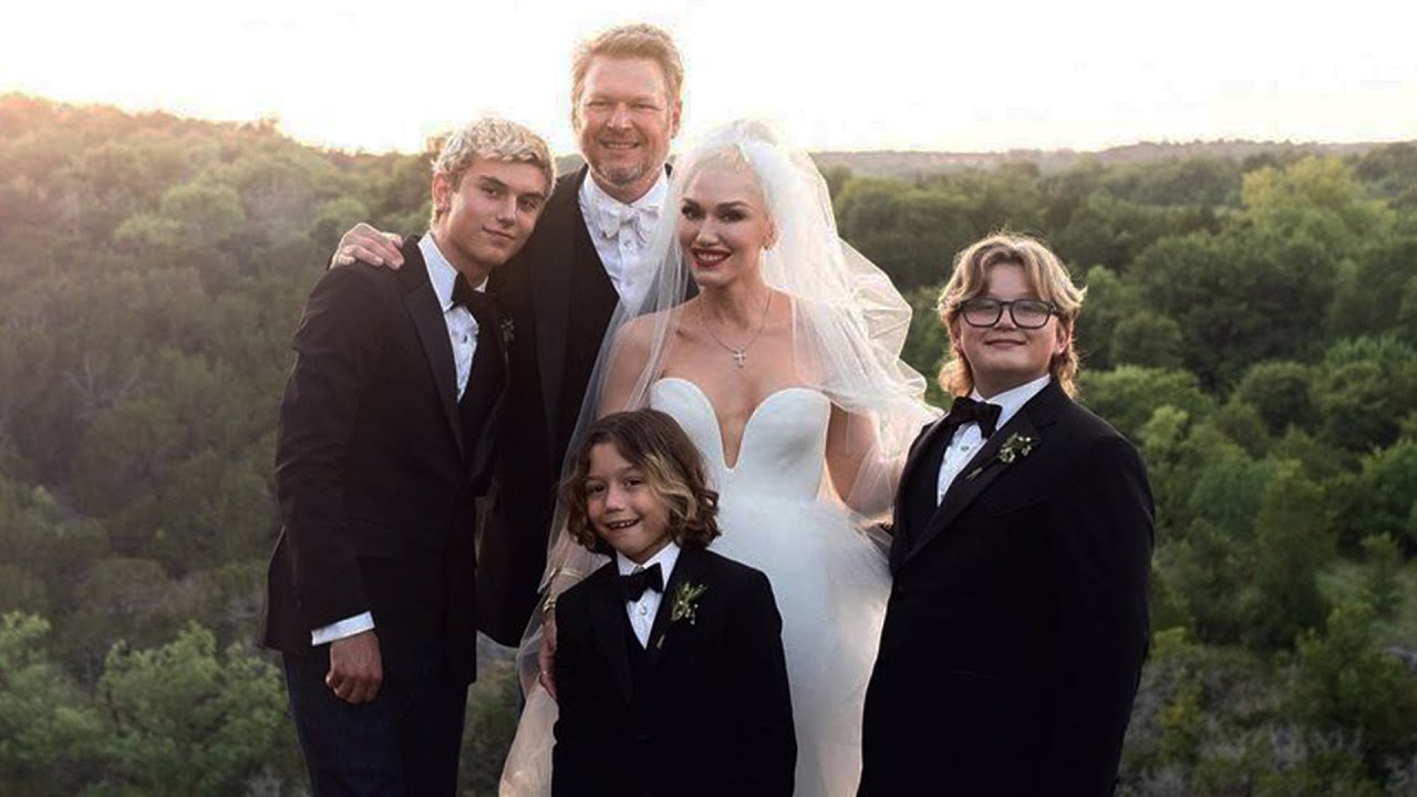 Gwen Stefani Shares NEW Wedding Photo With Blake Shelton and Her Three Sons