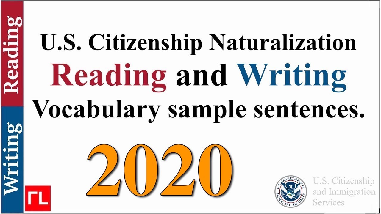 Reading and Writing Vocabulary for the Naturalization Test (2020)