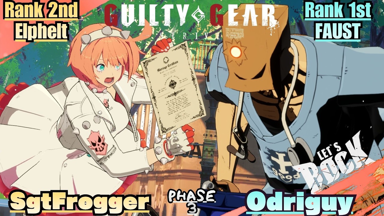 GGST➤Rank 2nd Elphelt/ エルフェルト [ SgtFrogger ] vs Rank 1st FAUST/ ファウスト [ Odriguy ] Guilty Gear