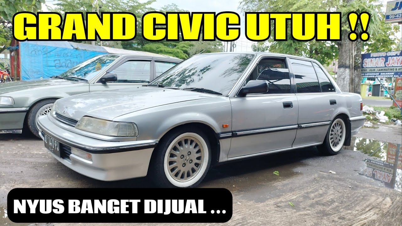honda grand civic tahun 91 silver metalik utuh dijual... kondisi bagus