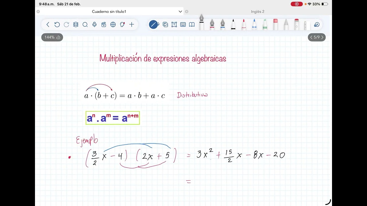 Multiplicación de expresiones algebraicas- Ejemplo 4