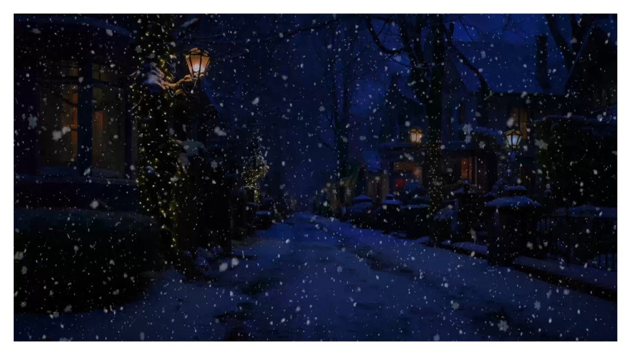 Dark Screen Snowfall at Night | Winter Ambience & Blizzard Wind Sounds for Sleeping | 10 Hours