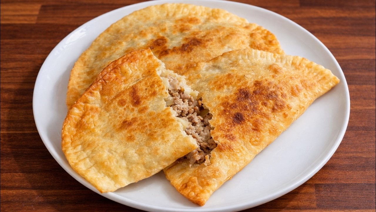 Fried dumplings with minced meat, Çiğ Börek, Tscheburek.