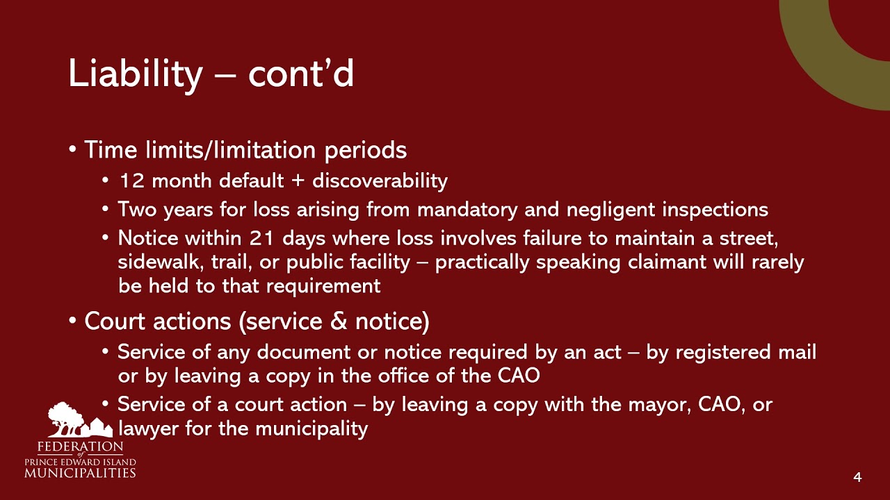 Segment 3   Part 5   Municipal Liability and Insurance