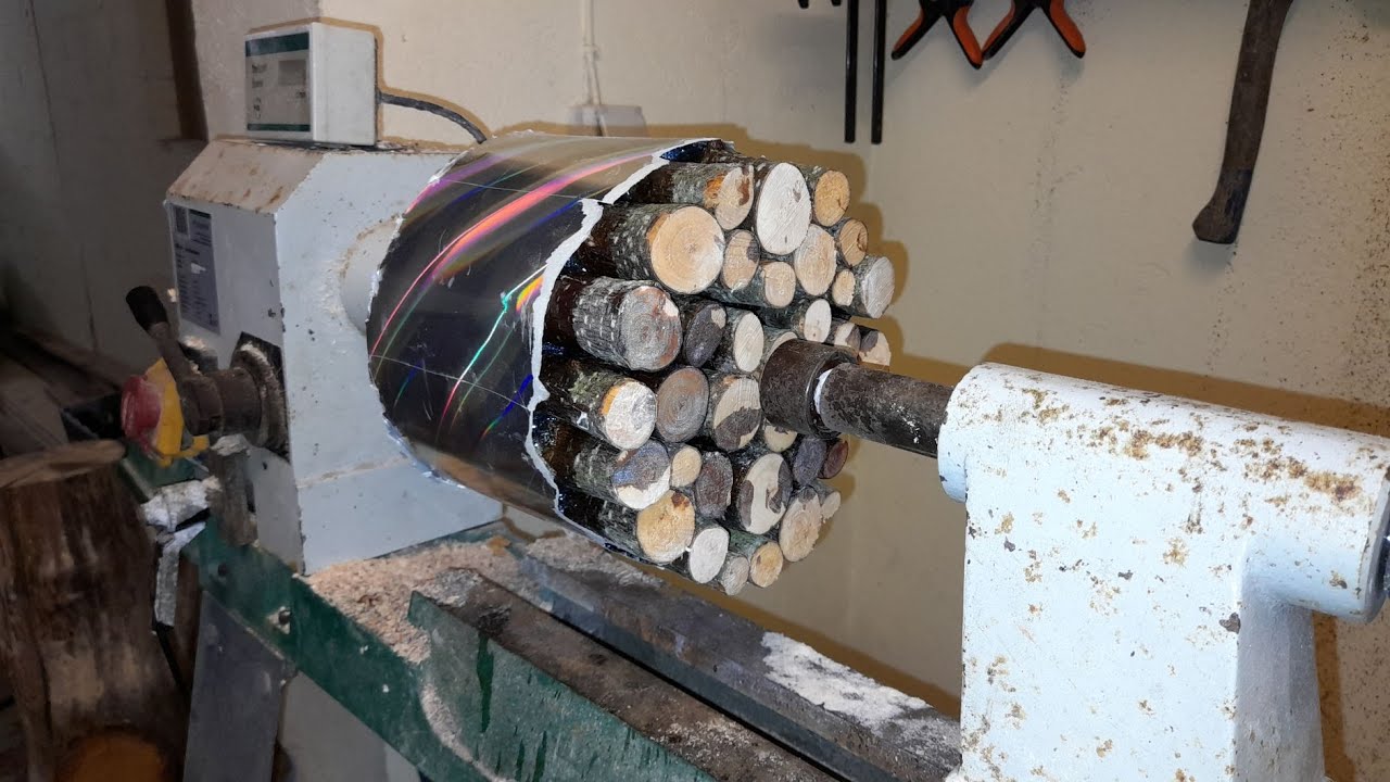 Drechseln / Woodturning, Erle in ozeanblauem Epoxidharz