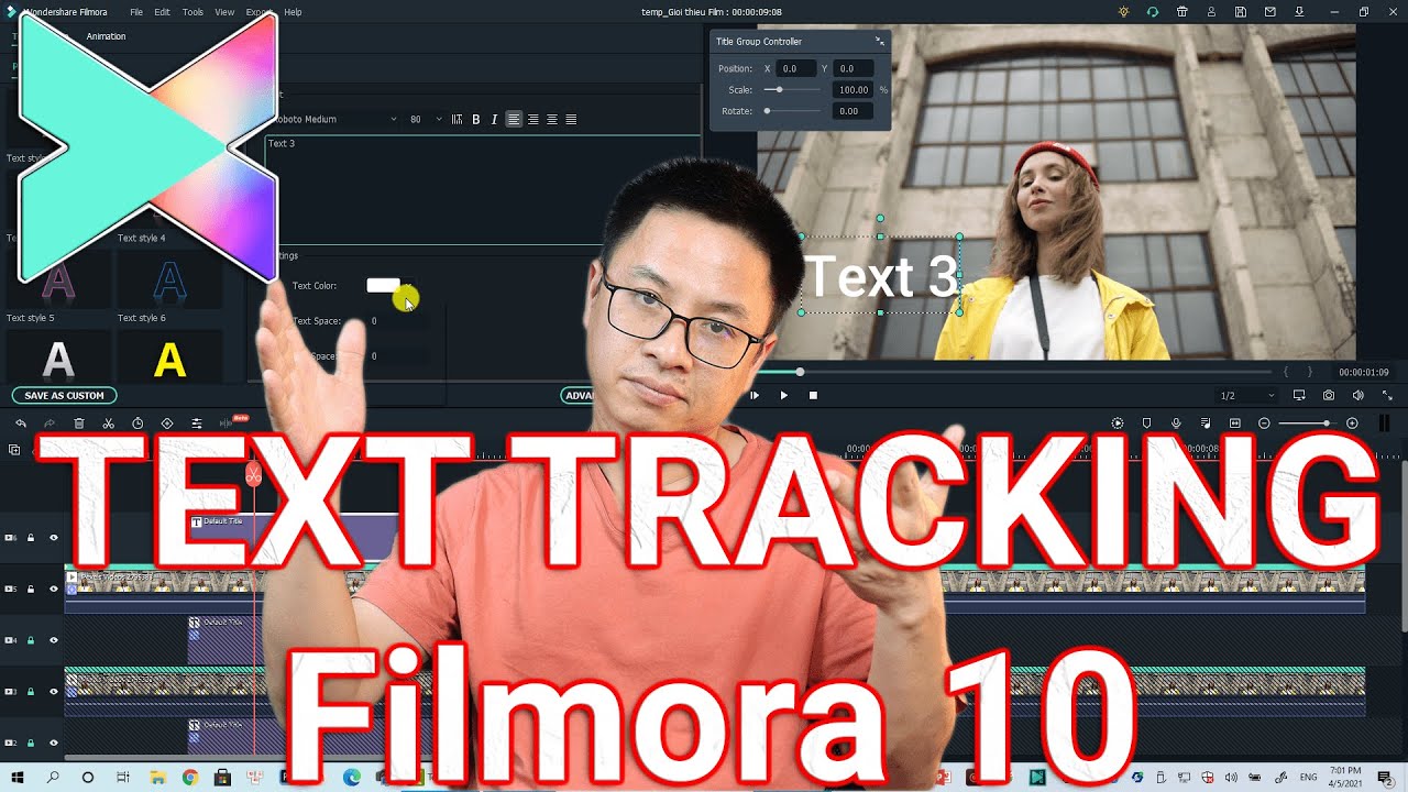 Filmora X Text Motion Tracking Effect