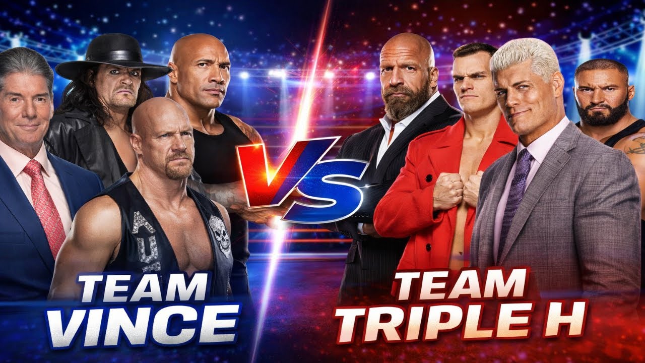 Team Vince vs Team Triple H | Undertaker, Stone Cold & The Rock vs Gunther, Bron Breakker & Cody
