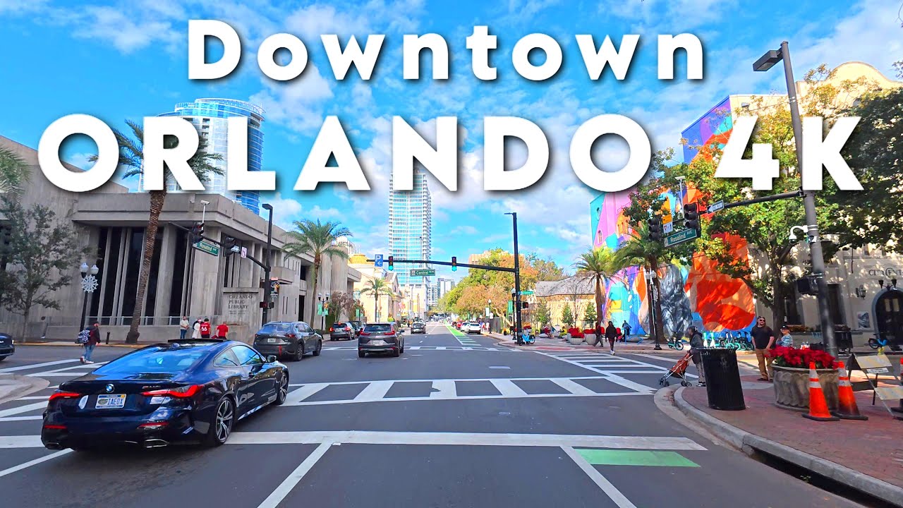 Scenic Drive Through Downtown ORLANDO and Lake Eola | Relaxing Road Video