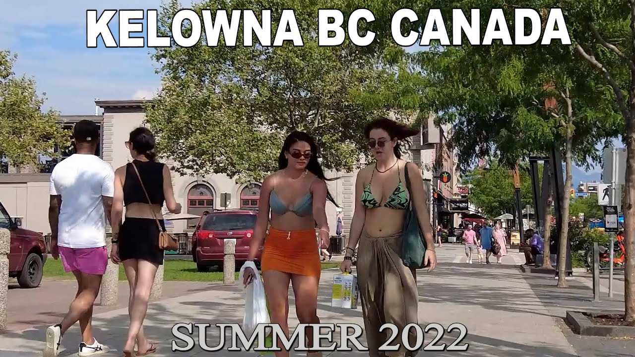 Walking in KELOWNA BC - Fabulous Okanagan Lake Scenery - Waterfront Park Strolling