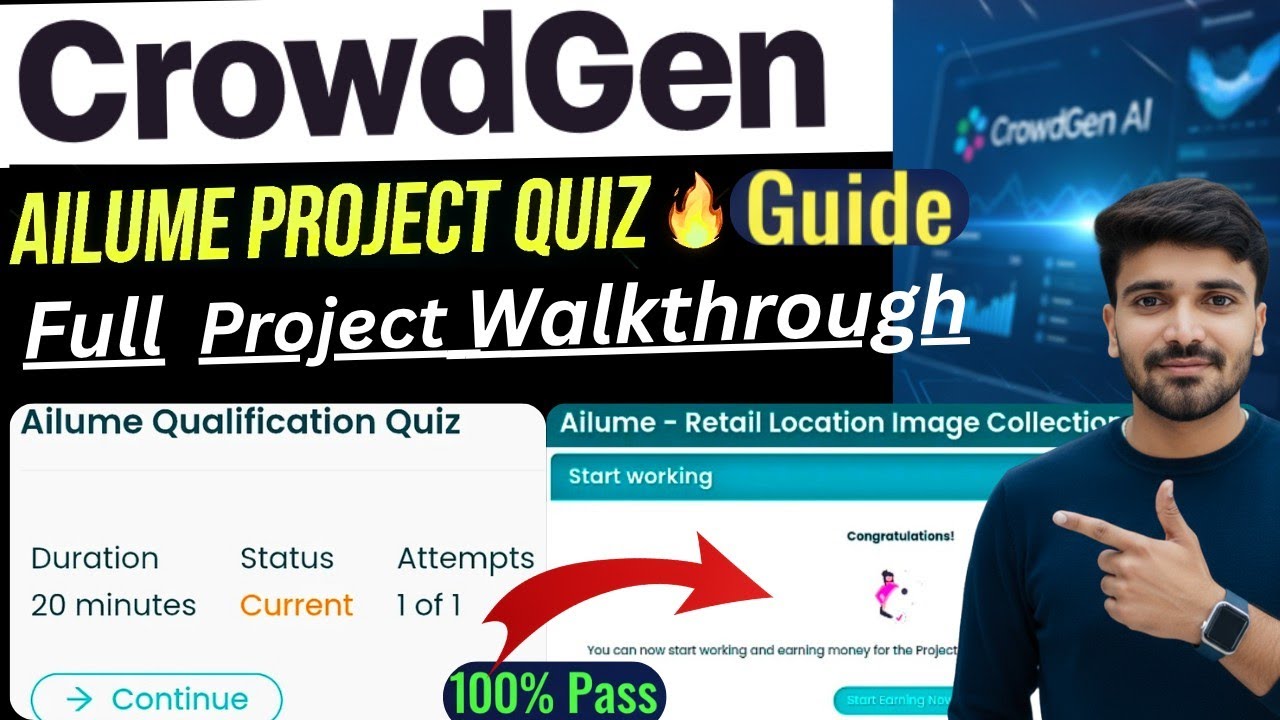 Ailume Project Full Live Demo | CrowdGen AI by Appen Work From Home | Quiz + Apply Process Explained