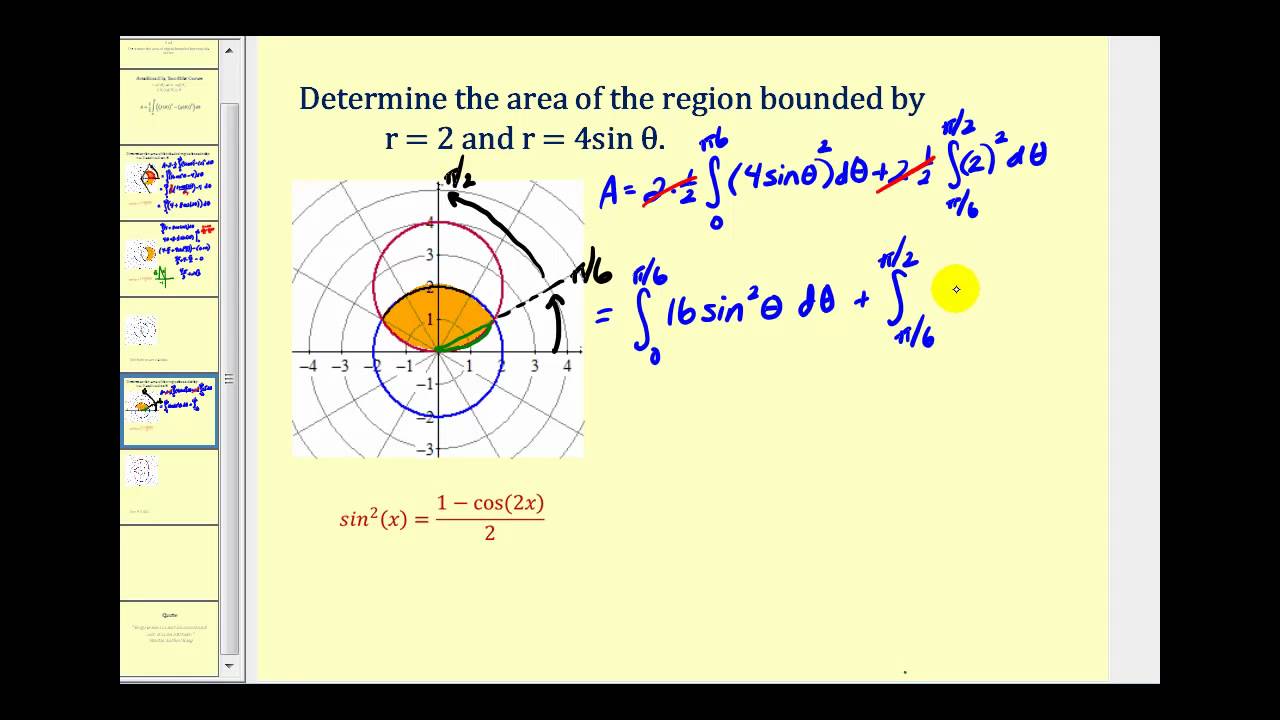 Area Bounded by Two Polar Curves - Part 2