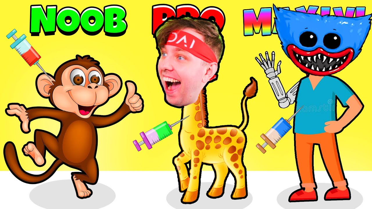 NOOB vs MUTANT i MERGE ANIMALS 3D (sjukaste mobilspelet)