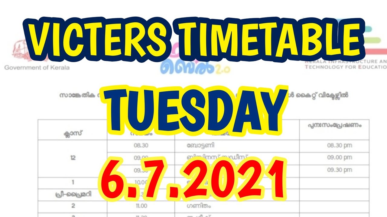 Victers Channel Timetable Today July 6 Tuesday | Kite Victers First Bell Online Class Victers Live