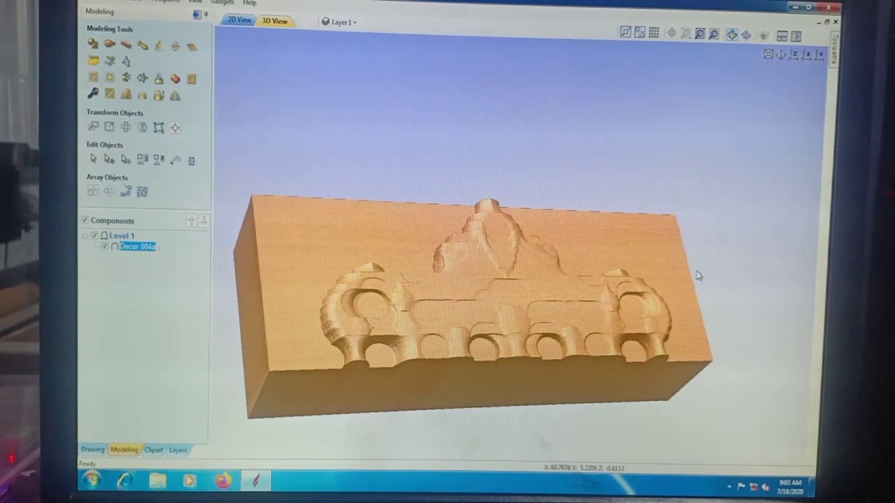 pengerjaan 3D dengan 2 mata pisau