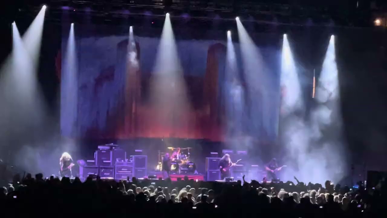 Obituary perform My Will To Live at the Honda Center in Anaheim, CA on 5/25/24