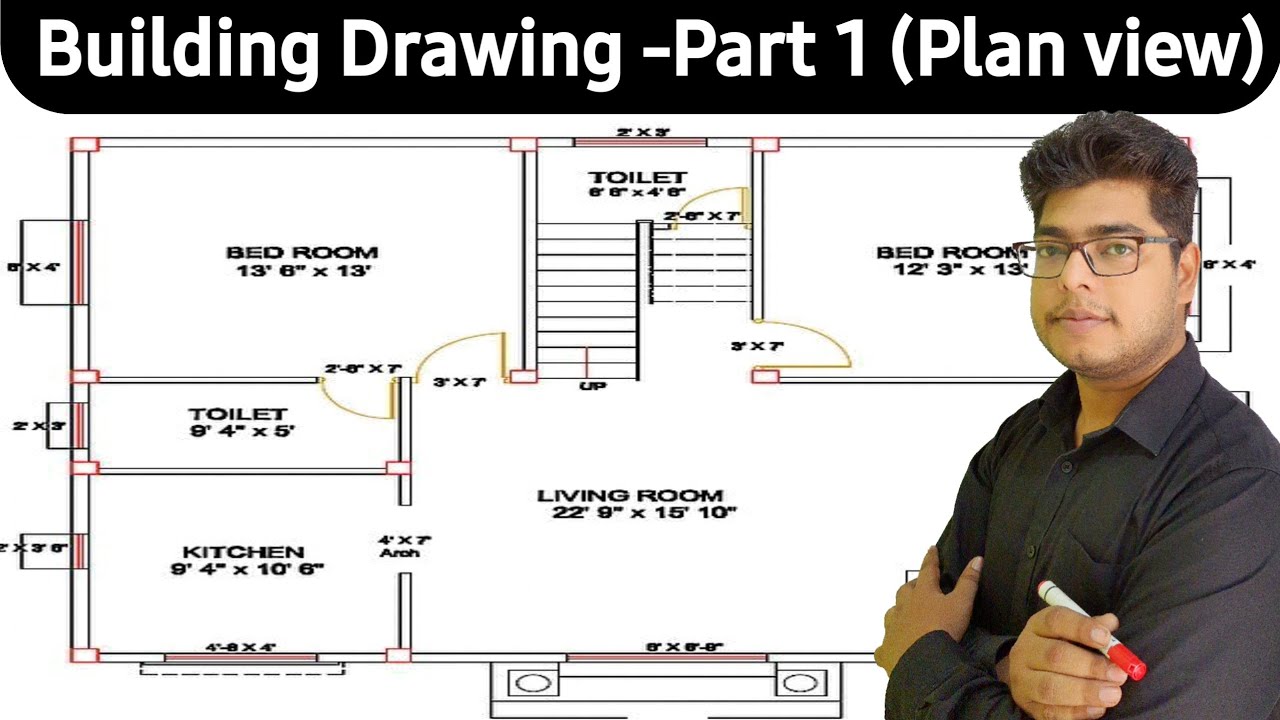 Building Drawing By Shashank Bhatnagar sir | plan view, Elevation view | Way toEngineering|