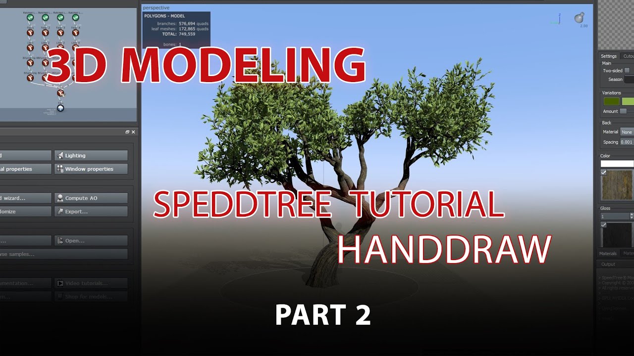3D modeling speedtree cinema: create tree with handdraw