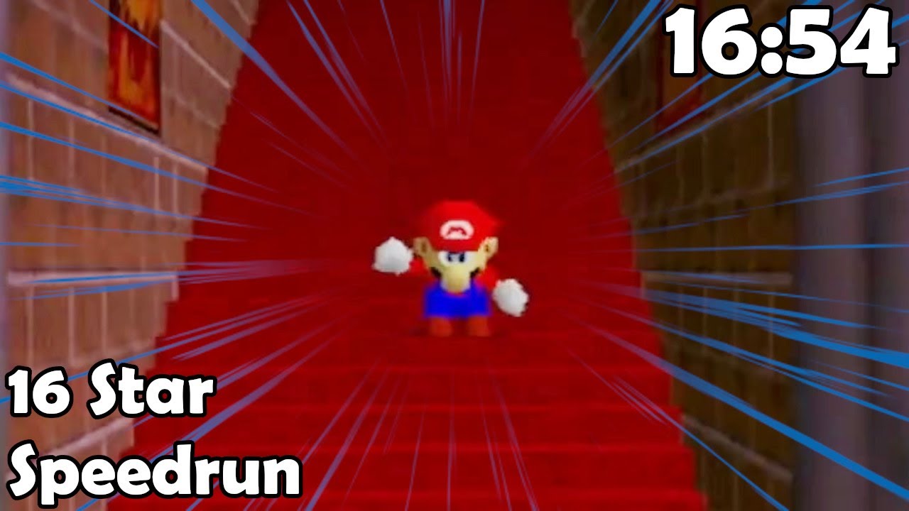 16 Star (No LBLJ) in 16:54 ~ Super Mario 64 Speedrun