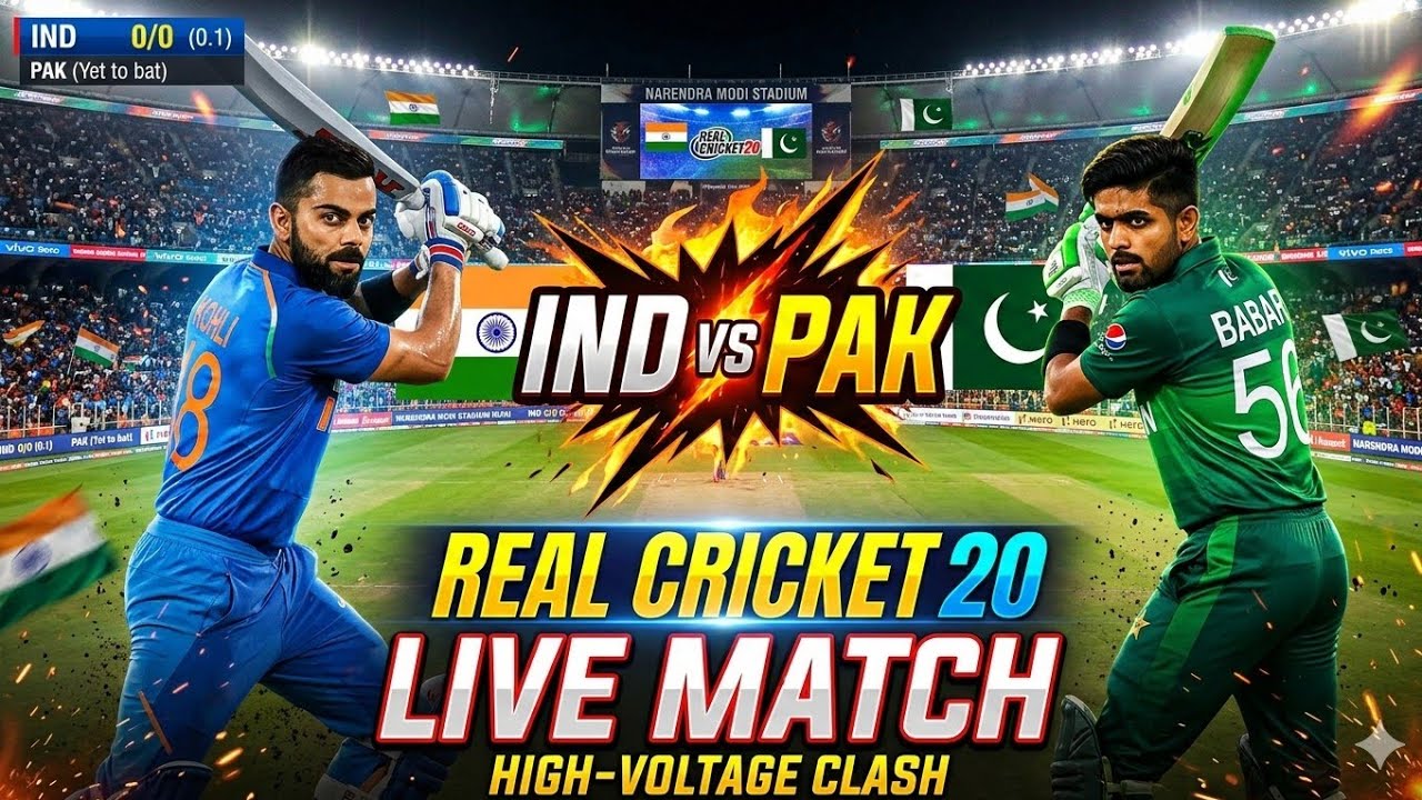 IND vs PAK: HIGH VOLTAGE CLASH! 🔥 Can India Beat Pakistan? 🇮🇳 vs 🇵🇰 | Real Cricket 20 Live part 2