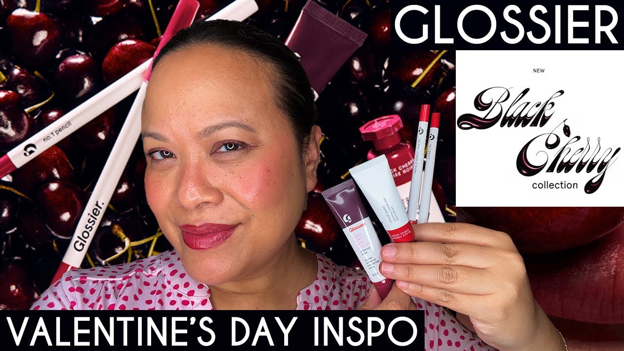 NEW Glossier Black Cherry Collection | Valentines Day Inspiration | Try on with Full Collection