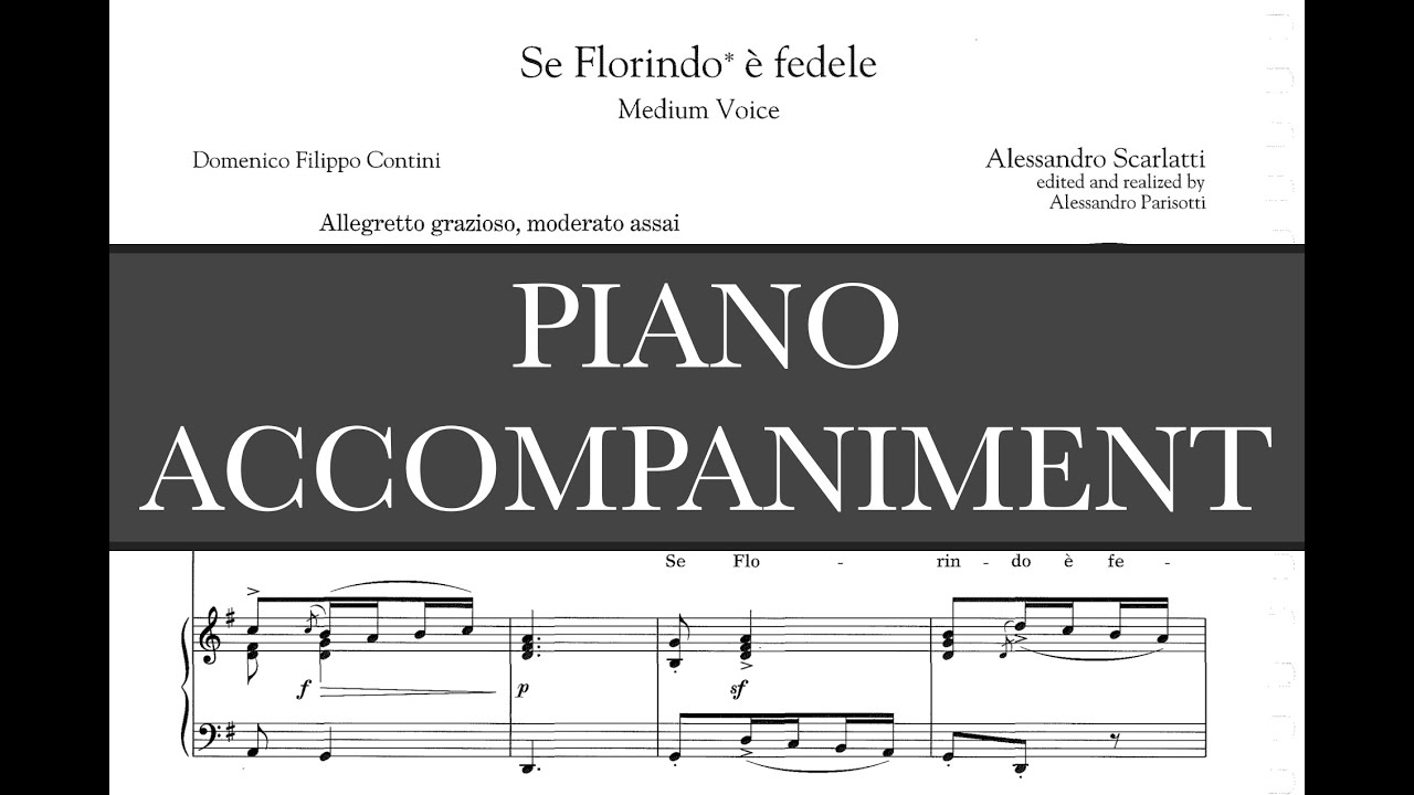 Se Florindo e fedele (A. Scarlatti) - G Major Piano Accompaniment