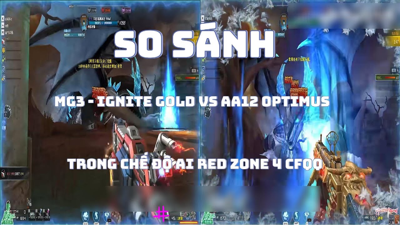 CFQQ | So s&aacute;nh MG3-Ignite Gold vs AA12-Optimus trong chế đ&ocirc; AI RedZone 4